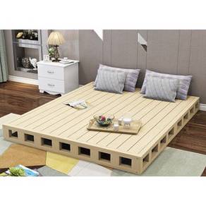 Bed Frame WOOD Wooden Katil Besi Single Bunk Floor