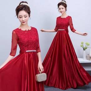 Red blue purple black long sleeve dress RBBD0094