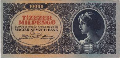 Hungary 10000 Mil-Pengo 1946 - Pick 126 Aunc