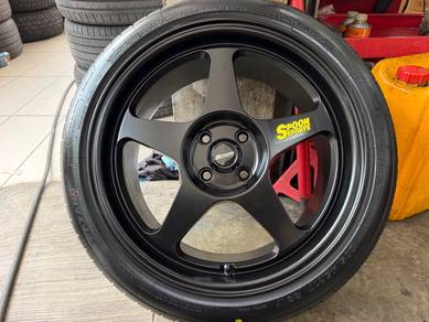 Spoon 17inch 4x100 & Tayar Baru 205/45/17