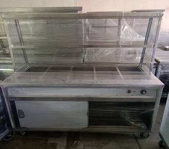 Stainless Steel Bain Marie with 1 Tier Overshelf