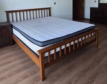 Wooden Bed Frame with Mattress - Second-Hand