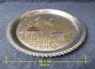 Vintage Antique Stainless Steel Tray Dulang Keluli
