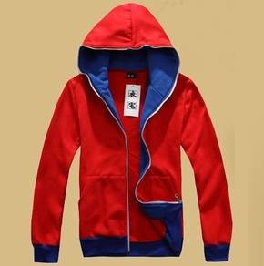 3434 Sweater Hoodie Red Blue Colour Zipper Jacket