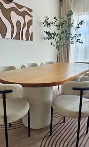 Meja Makan Dining Table Oval 8 seater