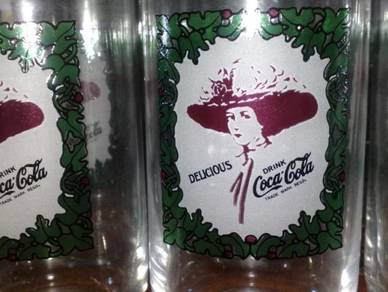 Vintage delicious coca cola coke glass cup