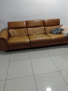 3 Seater Brown Leather Sofa