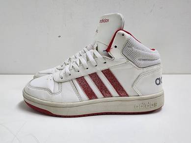 [5.5UK] Adidas High Top Sneakers with Red Stripes