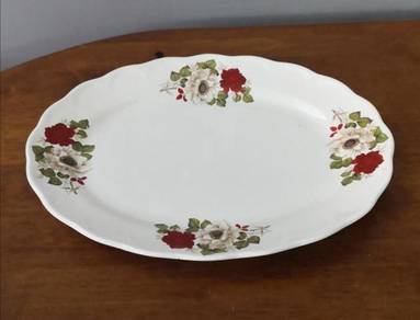 Vintage oriental ceramics oval tray