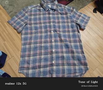 gap twill plaid shirt 