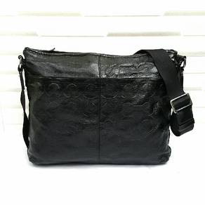 Coach Op Art Shoulder/Sling Embossed Leather Bag