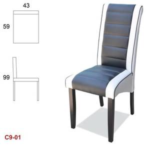 C9 Dining Chair PU Leather Solid Wood Kerusi Makan