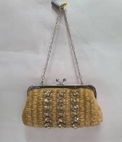 lanvin collection vintage evening gold bag rhinest
