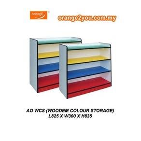 Rak Storan Kayu Berwarna Tadika,Wooden Colour