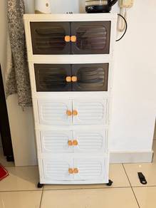 White 5 tier multipurpose storage cabinet