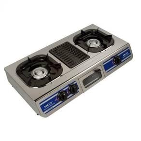 Milux double burner gas cooker with grill