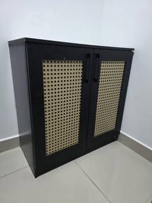 Wooden Storage Cabinet with Decorative Cane-2Door
