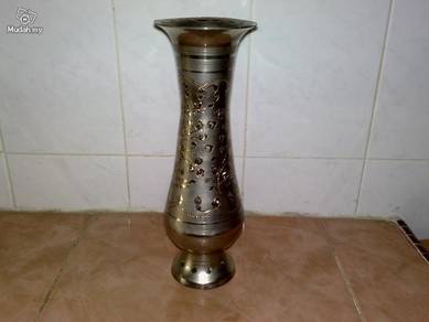 Brass silver plated vase tembaga