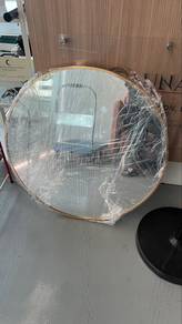 cermin bulat 120cm frame rosegold, round mirror