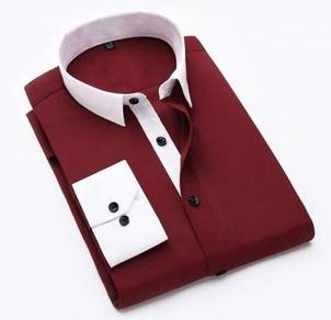 2-In-1 RED GREY MEN LONG SLEEVE SHIRT FREE POSTAGE