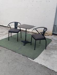 PK160 Meja Teh Kaca 2' Glass Tea Table 1 2 Chairs
