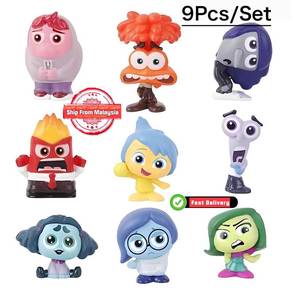 Anime New Inside Out 2 Action Figure 9Pcs/set Cake