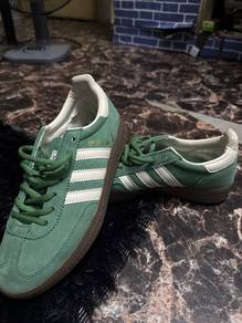 kasut adidas spezial green stripe white