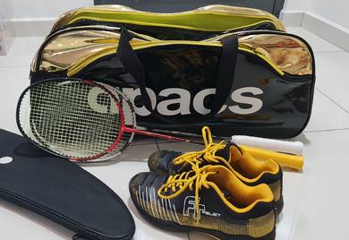 Yonex Badminton Rackets, Shoes, and Bag Set
