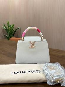 Louis Vuitton Capucines White Taurillion Leather