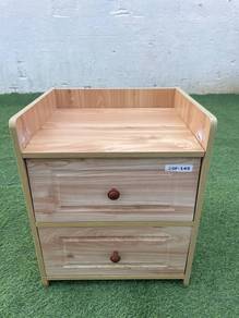 YE66M Meja Tepi Katil Bed Side Table 2 Drawers Oak