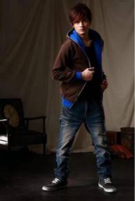 A0343 BROWN HOODIE COLORFUL ZiPPER SWEATER JACKET
