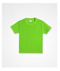 Plain kid's t-shirt round neck apple green