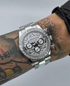 Custom Seiko Mod 39.5mm Silver Double Diamond
