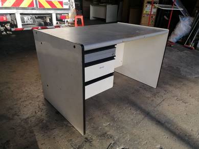 P49-N  Meja Tulis Writing Table with2 Drawers Grey