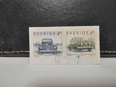 1992 Sweden Stamps Classic Cars Volvo Saab