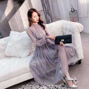 Black grey cream moon dress prom RBP0736