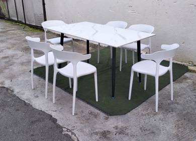 TM41W14S1  NEW  Meja Makan Set 1+6 Dining Table