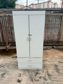 6ft Almari Baju 2 Door Wardrobe Drawer Cupboard