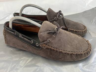 Zara Man Suede Leather leafer Slip On Shoes 8UK