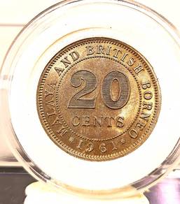 1961 Malaya & British Borneo QEII 20 Cents (GEF)