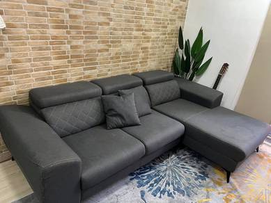L-Shape Sofa Fabric (Grey)