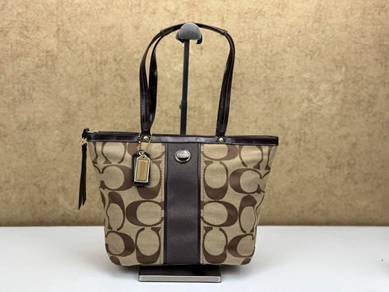 Coach F21950 Signature Stripe Tote