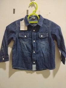 Kemeja western butang batu size 90 for kids