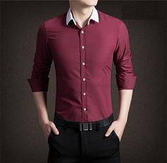 B5120 DARK RED FORMAL BUSINESS LONG SLEEVE SHiRT