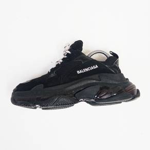 Balenciaga Black Faux Leather and Mesh Triple Low