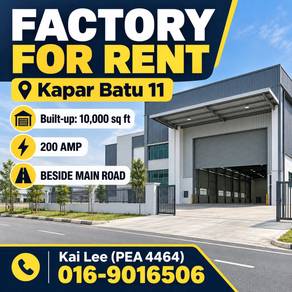 Warehouse / Factory For Rent in Kapar,SGR