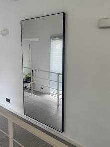 Large Black-Framed Rectangular Mirror