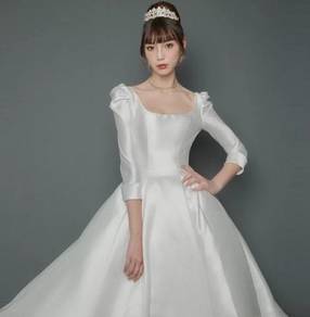 White long sleeve wedding bridal dress gown RB2303