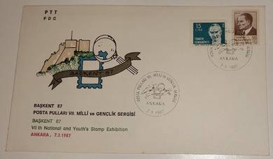 FDC Stamp Turkiye 1987- Youth's Stamp Exhibition
