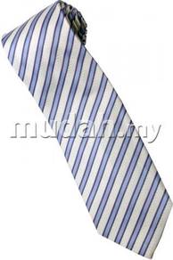 EBW1 Sky Blue White Purple Striped Formal Neck Tie